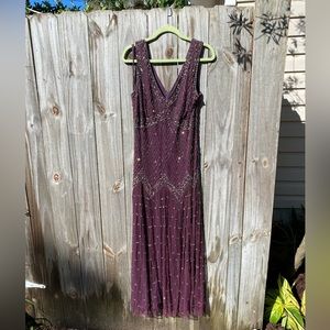 Long purple beaded dress